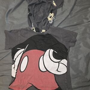 Disney Gray and Red Cartoon Hoodie T-Shirt